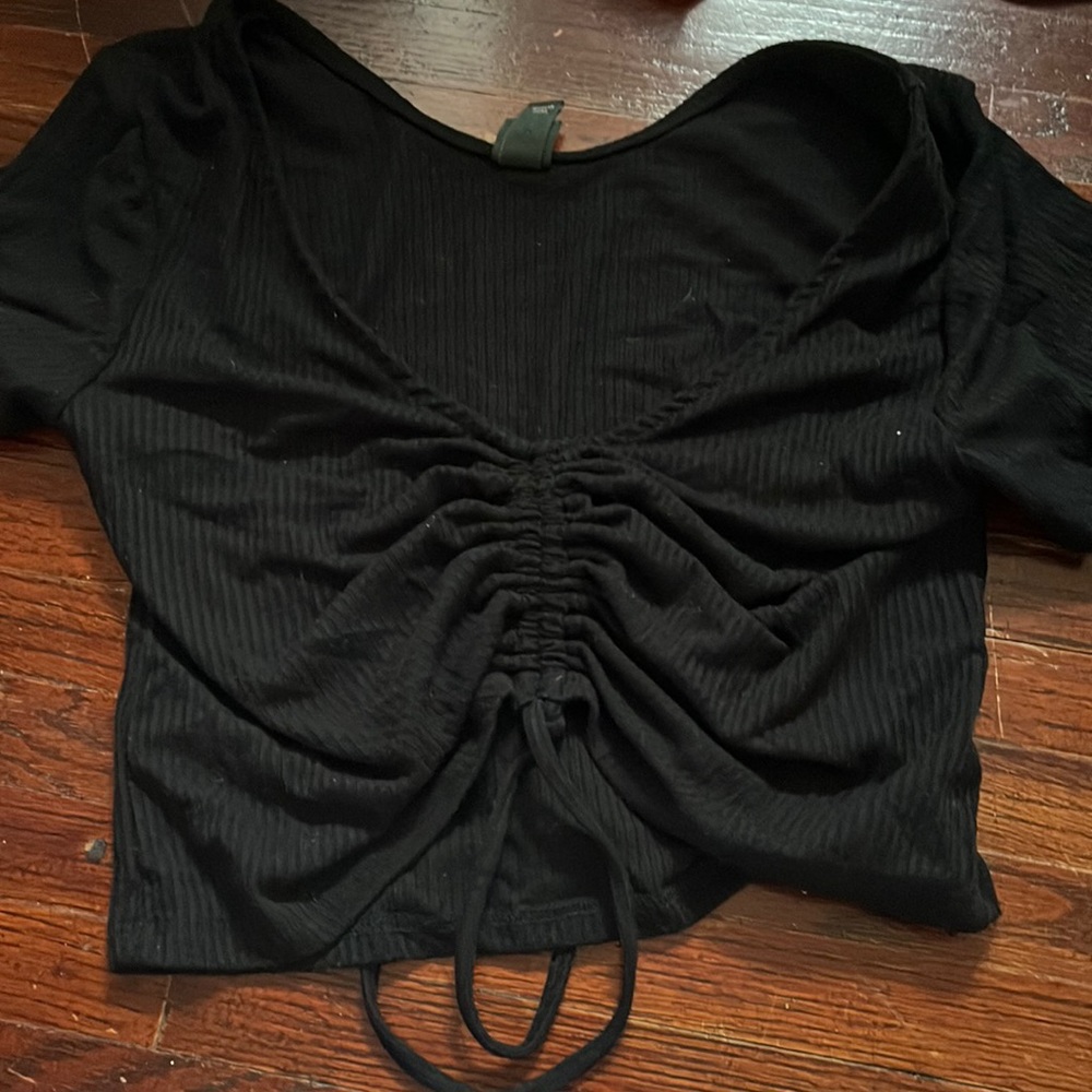 Ripped tie up shirt